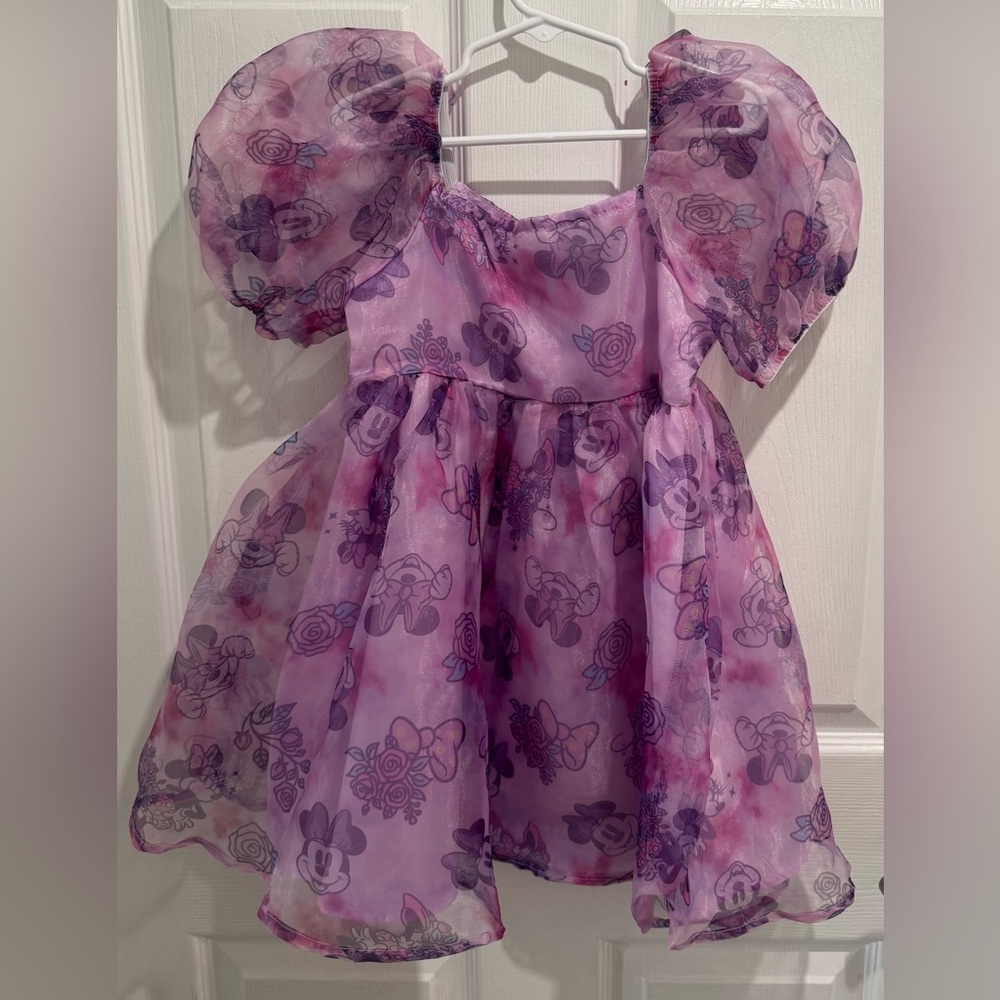 Purple Floral Puff Sleeve Dress